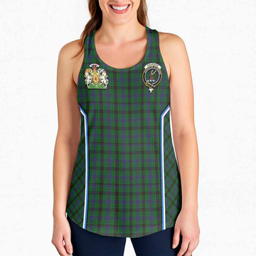 Davidson Tartan Crest Women Racerback Tanks Scotland Coat of Arm Flag Style - Tartan Vibes Clothing