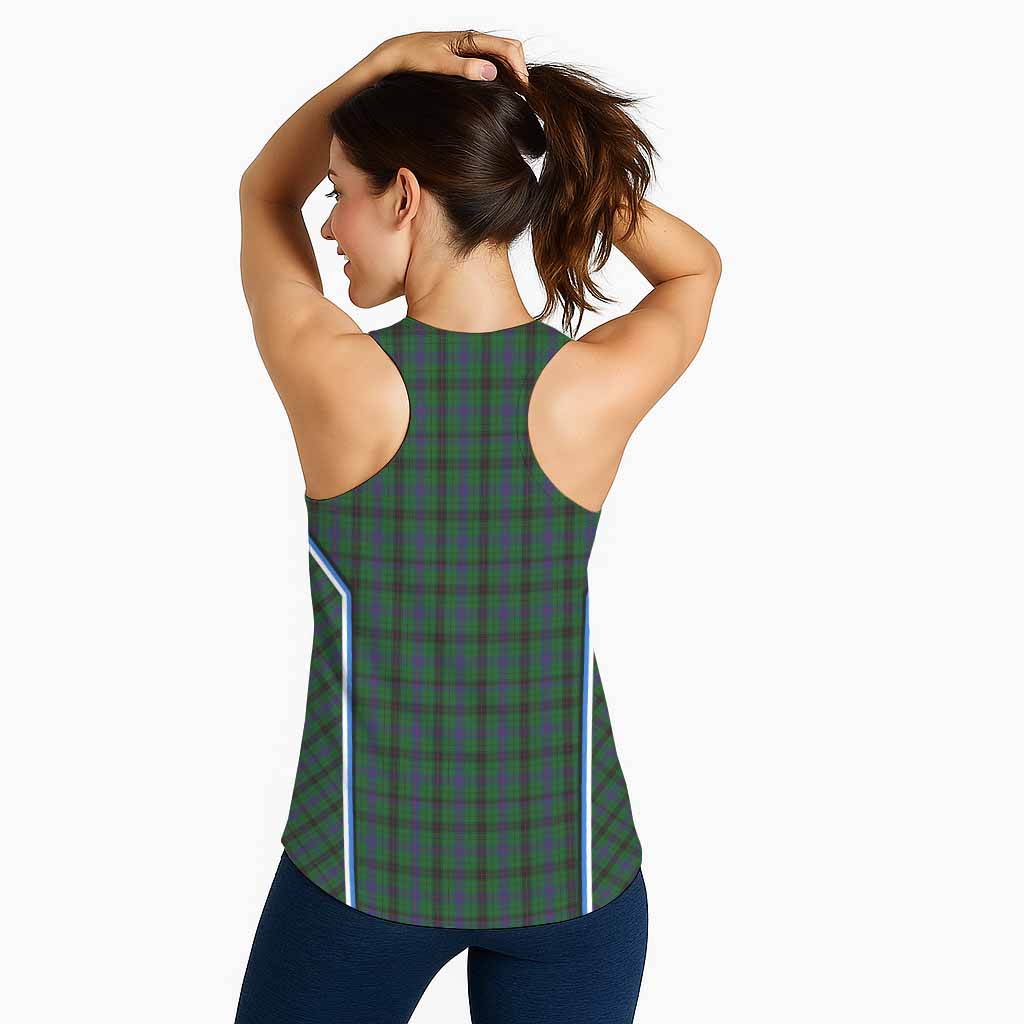 Davidson Tartan Crest Women Racerback Tanks Scotland Coat of Arm Flag Style - Tartan Vibes Clothing