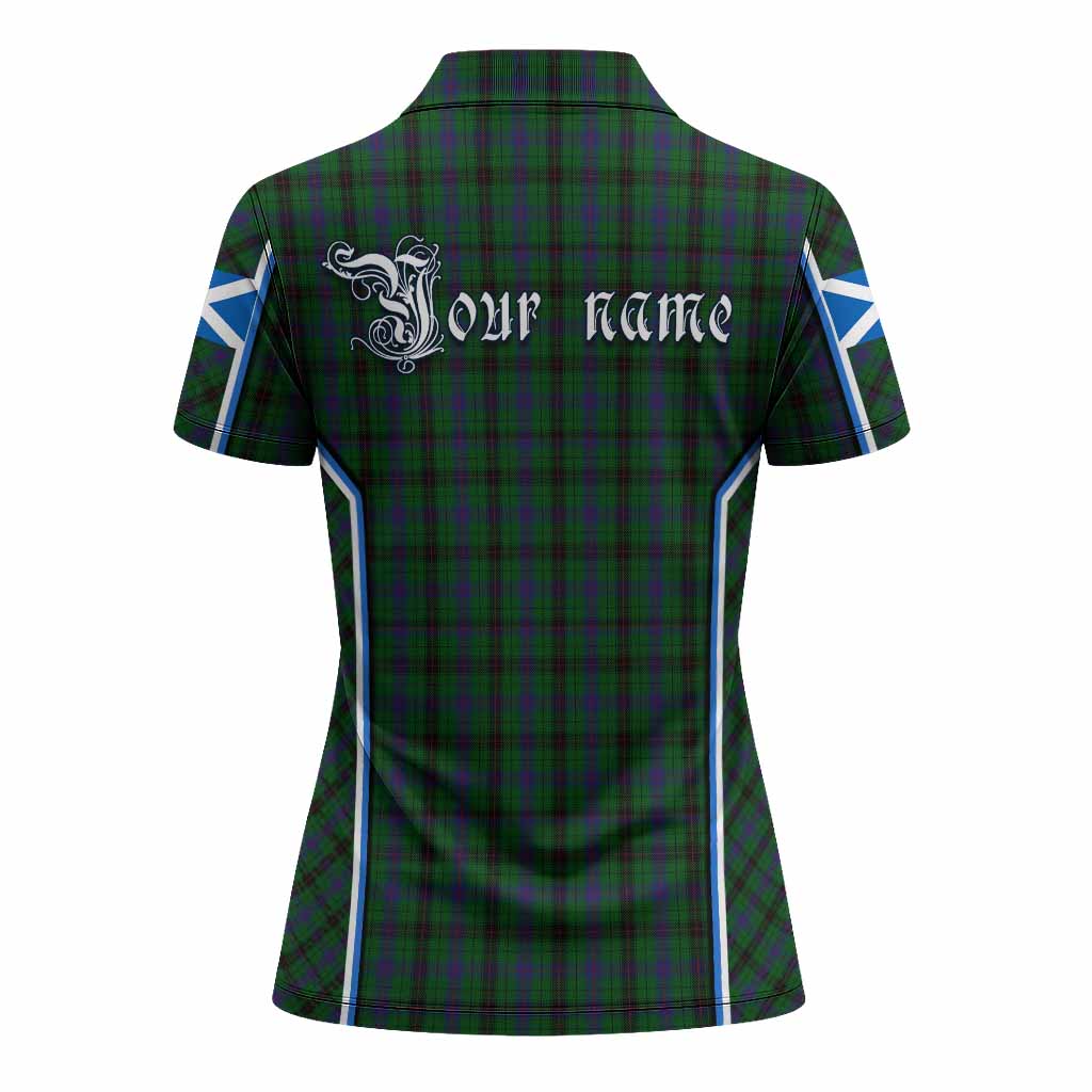 Davidson Tartan Crest Women's Polo Shirt Scotland Coat of Arm Flag Style - Tartan Vibes Clothing