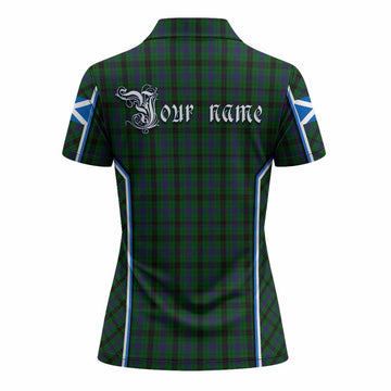 Davidson Tartan Crest Women's Polo Shirt Scotland Coat of Arm Flag Style