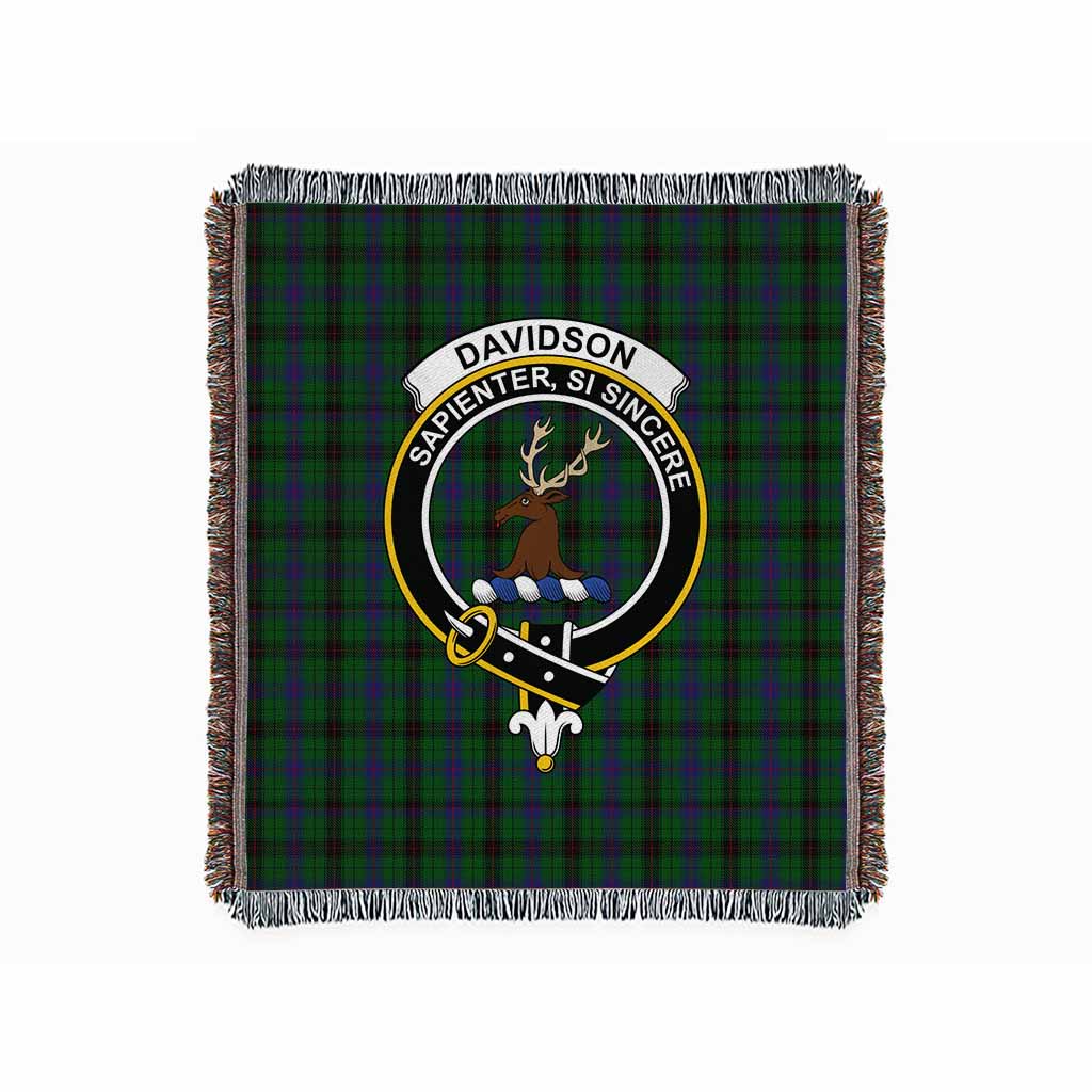 Davidson Tartan Crest Woven Blanket M 51 x 60 inches 130 x 150cm - Tartan Vibes Clothing