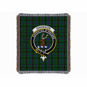 Davidson Tartan Crest Woven Blanket M 51 x 60 inches 130 x 150cm - Tartan Vibes Clothing