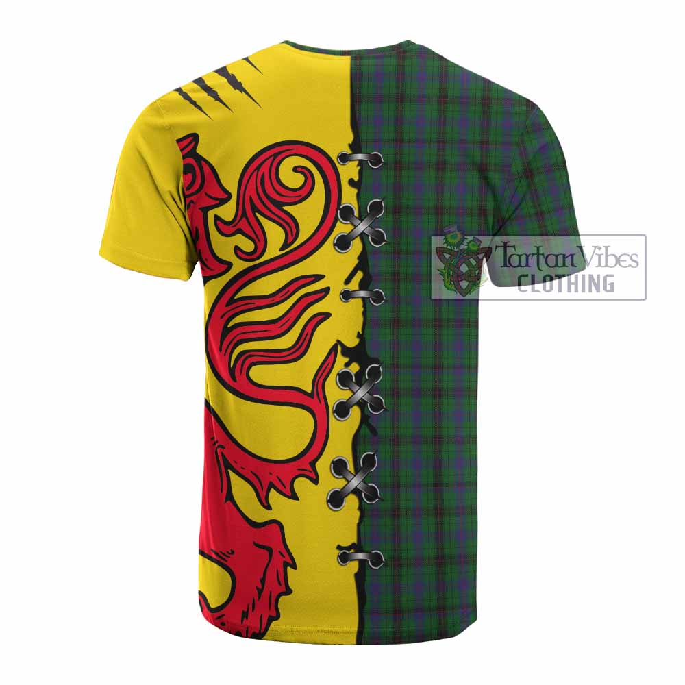 Davidson Tartan Family Crest Cotton T-shirt Lion Rampant Honor - Tartan Vibes Clothing