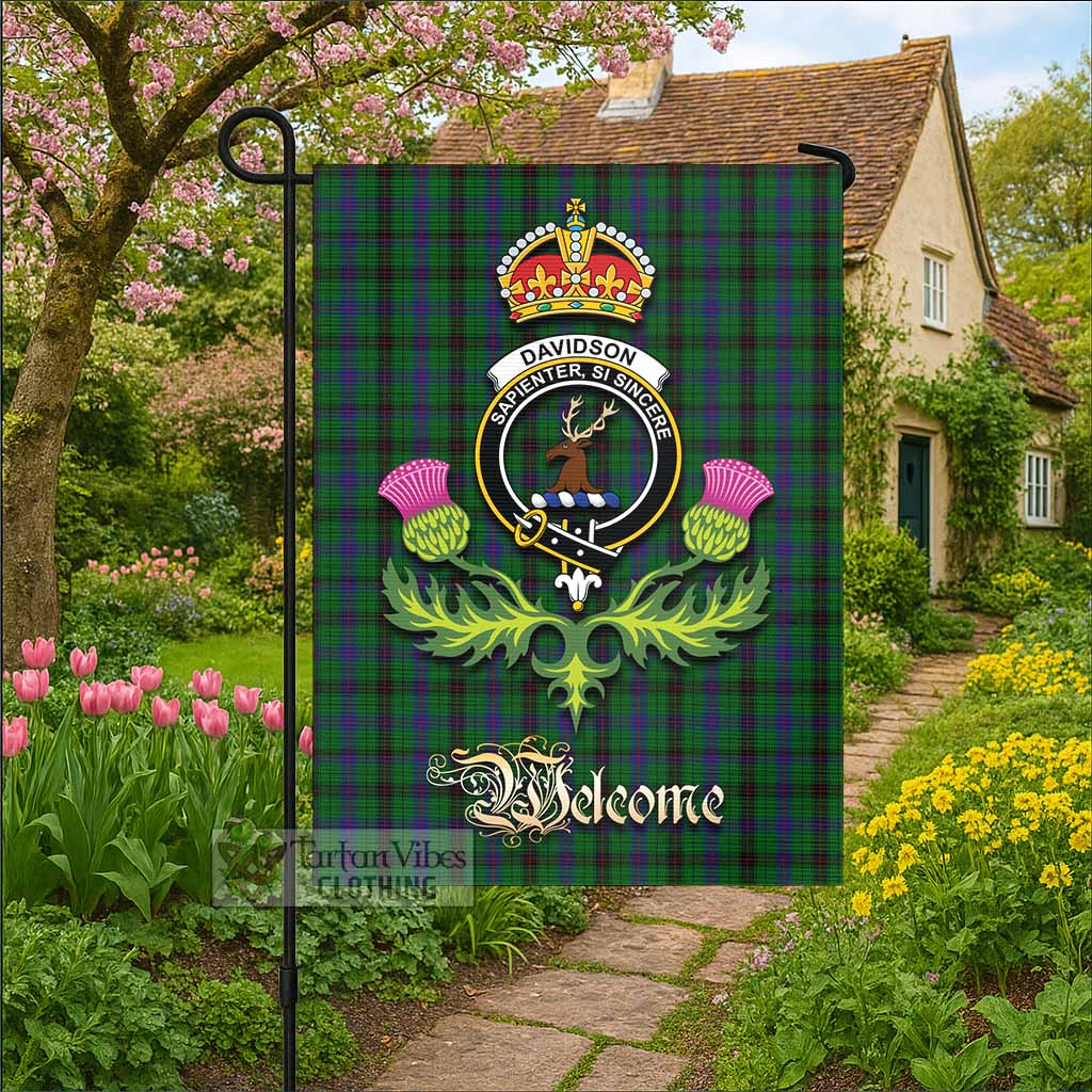 Davidson Tartan Family Crest Garden Flag Royal Thistle Welcome Style - Tartan Vibes Clothing