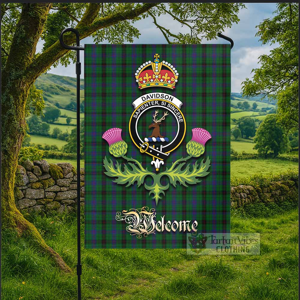Davidson Tartan Family Crest Garden Flag Royal Thistle Welcome Style - Tartan Vibes Clothing