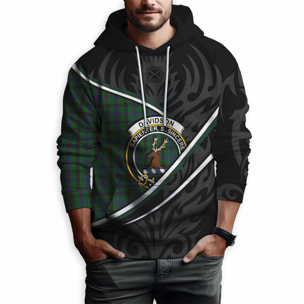 Davidson Tartan Family Crest Hoodie Celtic Scottish Thistle Floral - Tartan Vibes Clothing