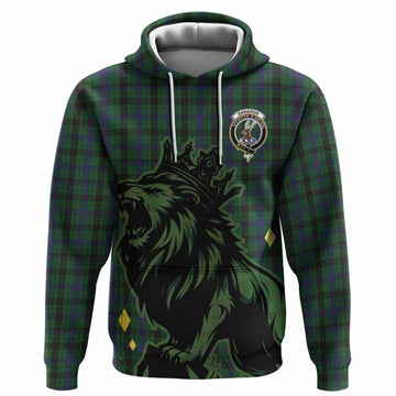Davidson Tartan Family Crest Hoodie Crowned Lion Roaring