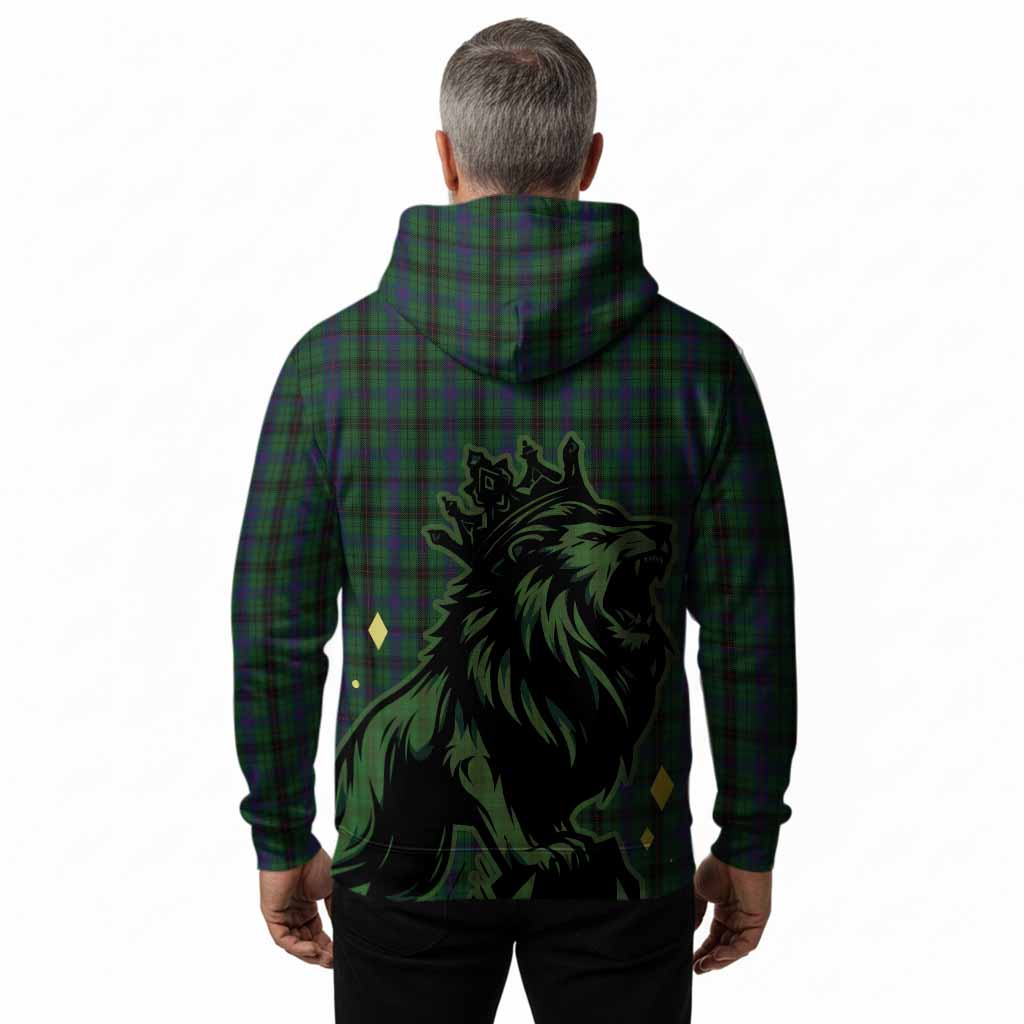 Davidson Tartan Family Crest Hoodie Crowned Lion Roaring