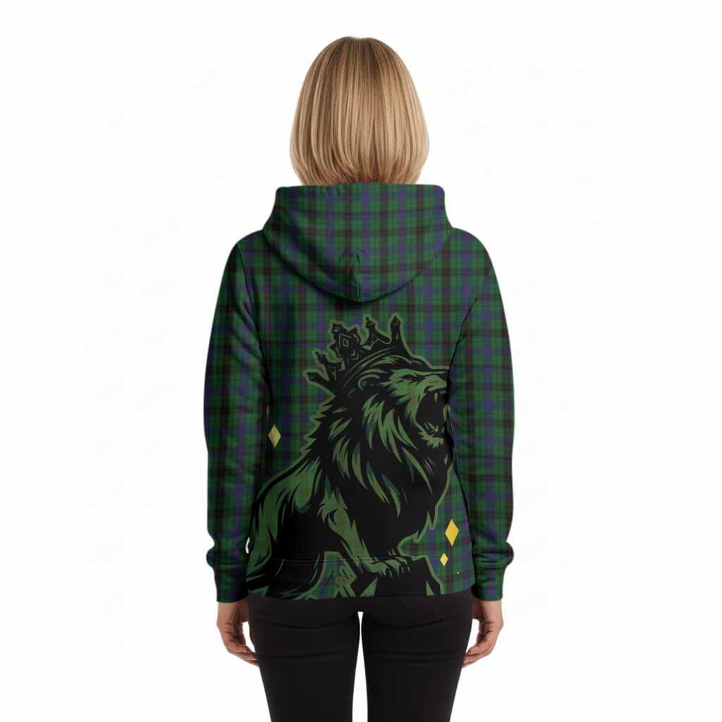 Davidson Tartan Family Crest Hoodie Crowned Lion Roaring