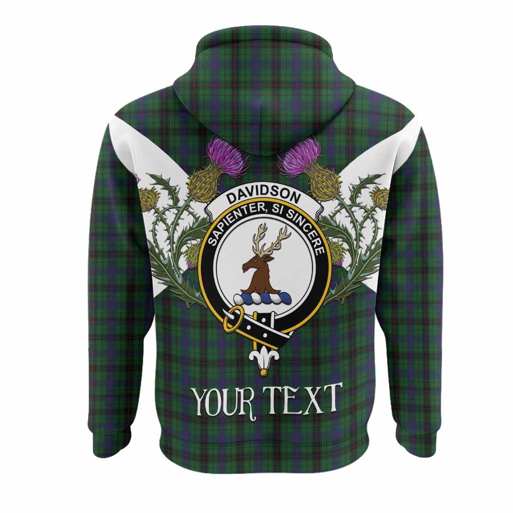 Davidson Tartan Family Crest Hoodie Scottish Burns Night Thistle Floral