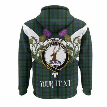 Davidson Tartan Family Crest Hoodie Scottish Burns Night Thistle Floral