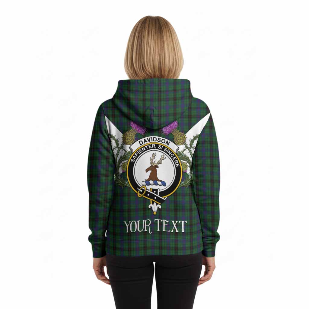 Davidson Tartan Family Crest Hoodie Scottish Burns Night Thistle Floral