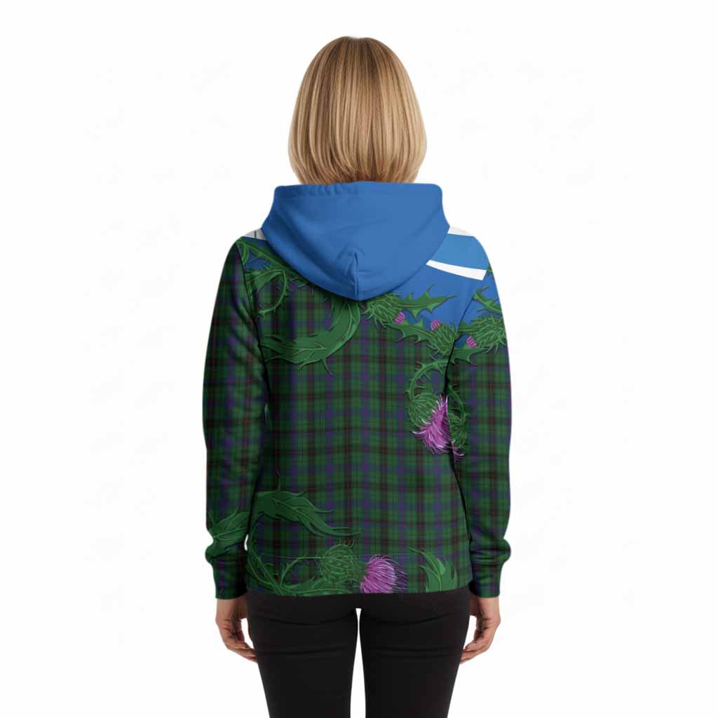 Davidson Tartan Family Crest Hoodie Thistle in Minimalism