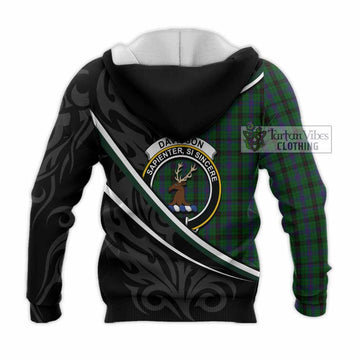 Davidson Tartan Family Crest Knitted Hoodie Celtic Scottish Thistle Floral