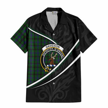 Davidson Tartan Family Crest Hawaiian Shirt Celtic Scottish Thistle Floral