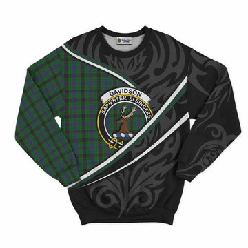 Davidson Tartan Family Crest Sweatshirt Celtic Scottish Thistle Floral