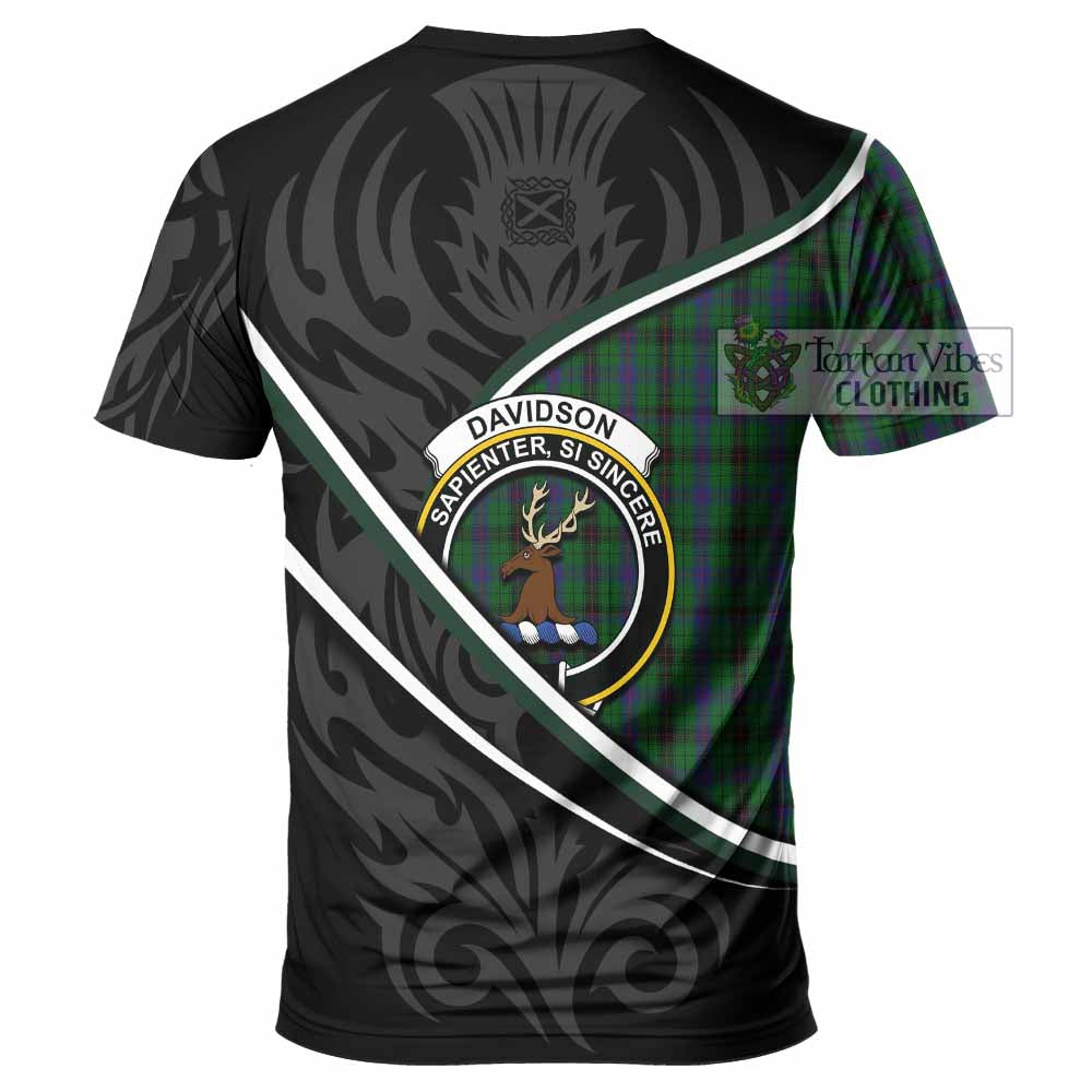 Davidson Tartan Family Crest T-shirt Celtic Scottish Thistle Floral - Tartan Vibes Clothing