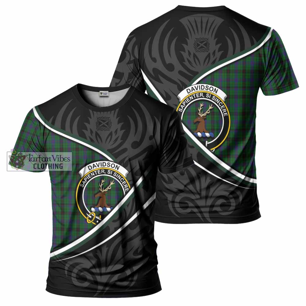 Davidson Tartan Family Crest T-shirt Celtic Scottish Thistle Floral - Tartan Vibes Clothing