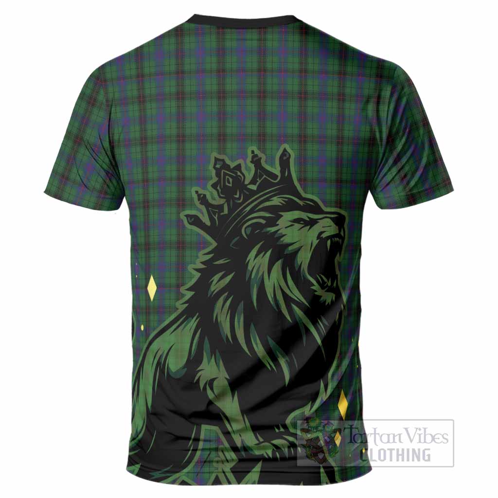 Davidson Tartan Family Crest T-Shirt Crowned Lion Roaring