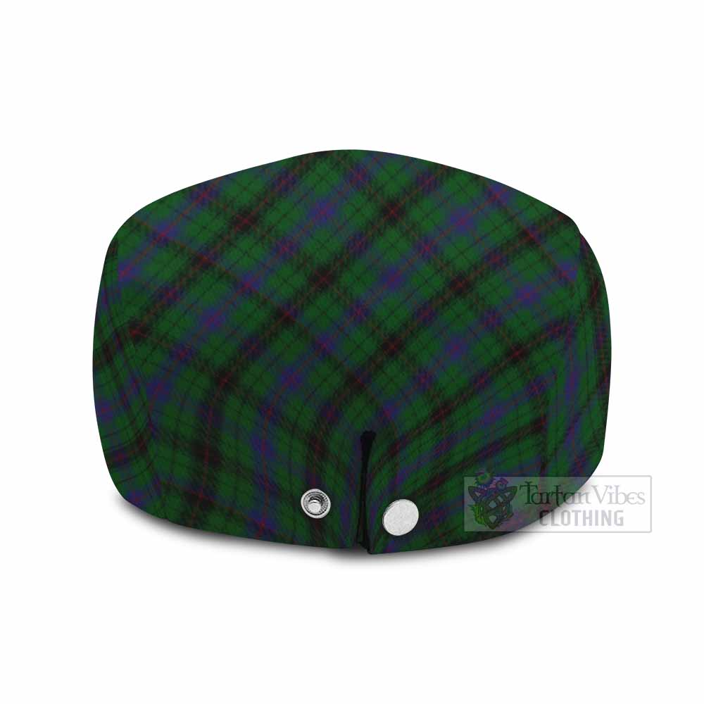 Davidson Tartan Flat Cap, Jeff Cap Cross Style with Family Crest - Tartan Vibes Clothing