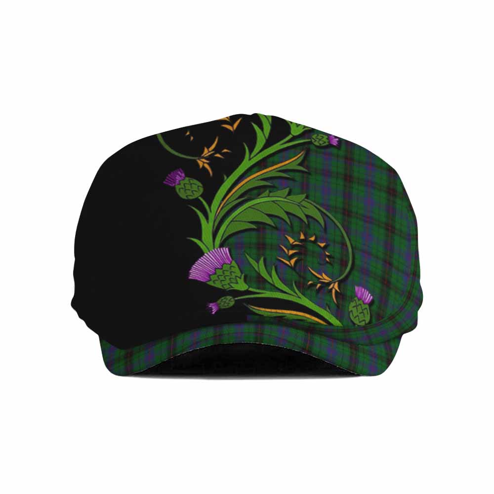 Davidson Tartan Flat Cap, Jeff Cap Scottish Thistle Pride Heritage Art Flat Cap - Tartan Vibes Clothing