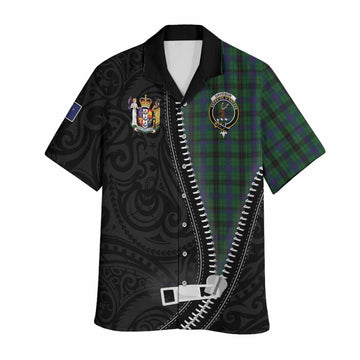 Davidson Tartan Hawaiian Shirt New Zealand Pattern Unique Zipper Stylized