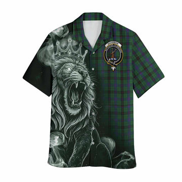 Davidson Tartan Hawaiian Shirt Roaring Lion Heritage
