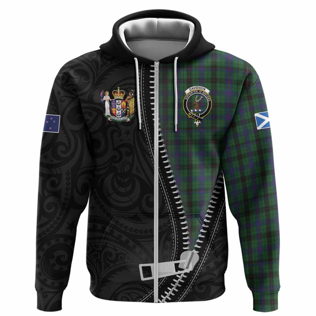 Davidson Tartan Hoodie New Zealand Pattern Unique Zipper Stylized