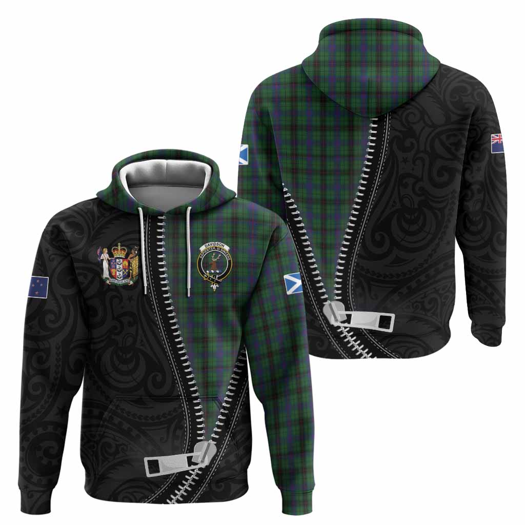 Davidson Tartan Hoodie New Zealand Pattern Unique Zipper Stylized