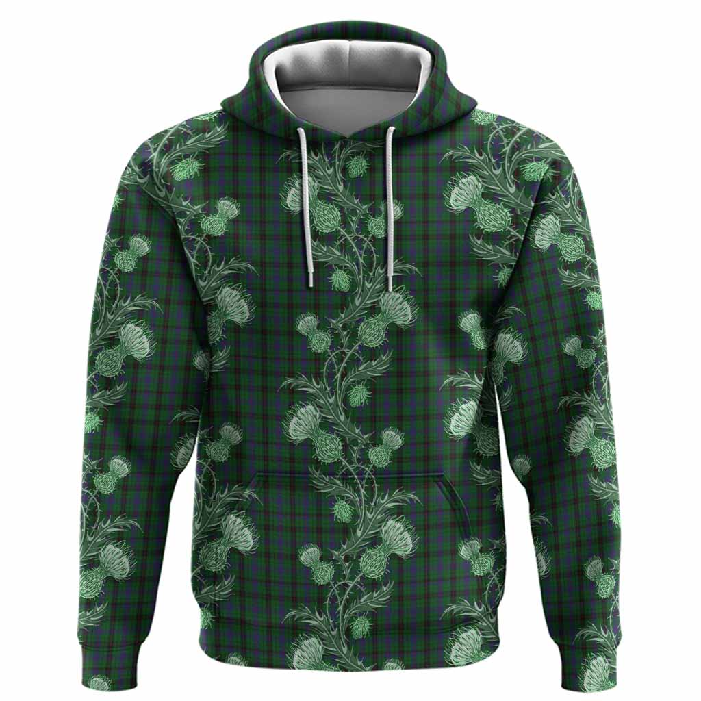 Davidson Tartan Hoodie Seamless Scottish Thistle Flowers