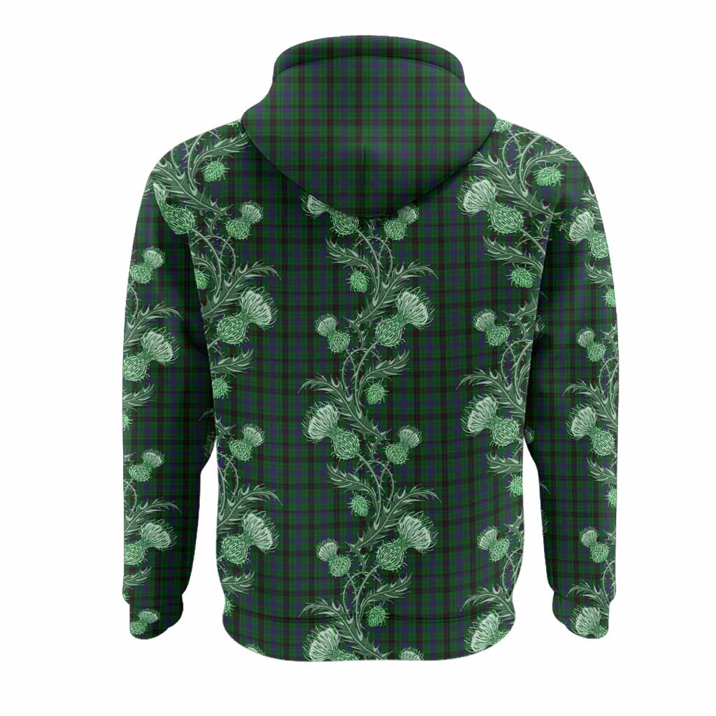 Davidson Tartan Hoodie Seamless Scottish Thistle Flowers