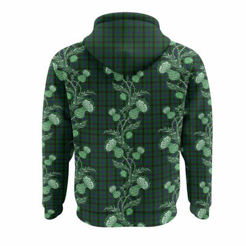 Davidson Tartan Hoodie Seamless Scottish Thistle Flowers