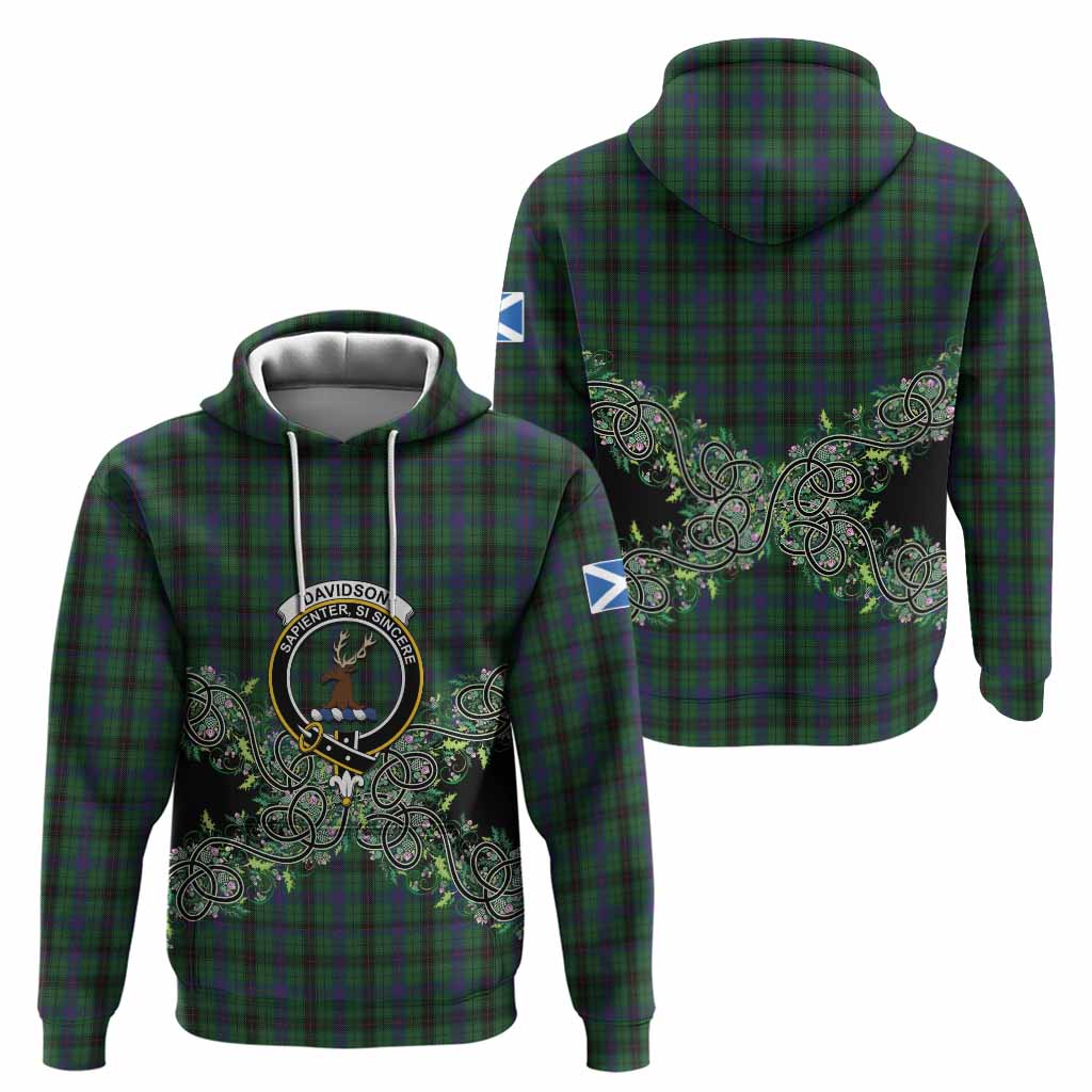 Davidson Tartan Hoodie Thistle Scottish Spirit