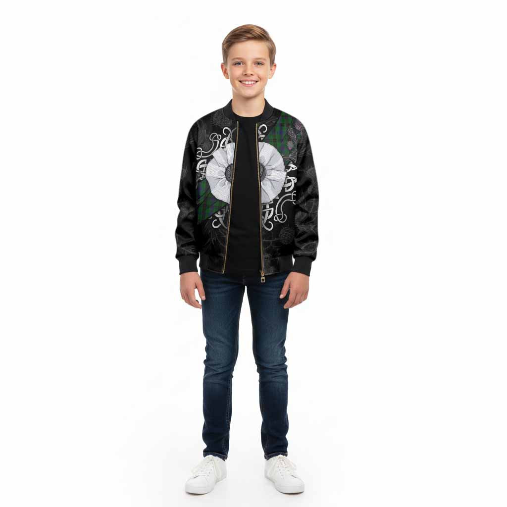 Davidson Tartan Kid Bomber Jacket Jacobite White Rose - Tartan Vibes Clothing