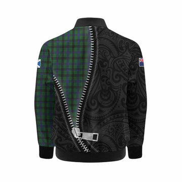 Davidson Tartan Kid Bomber Jacket New Zealand Pattern Unique Zipper Stylized