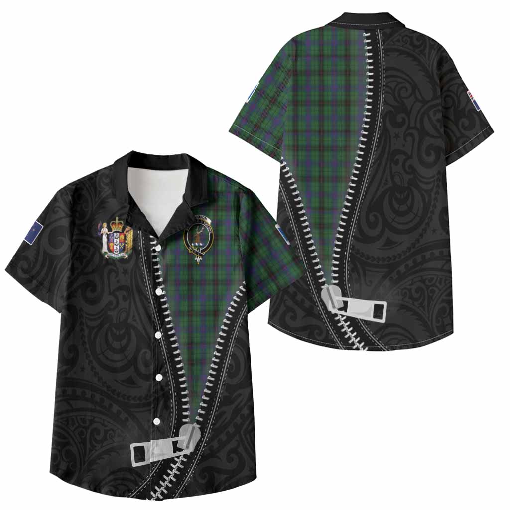 Davidson Tartan Kid Hawaiian Shirt New Zealand Pattern Unique Zipper Stylized