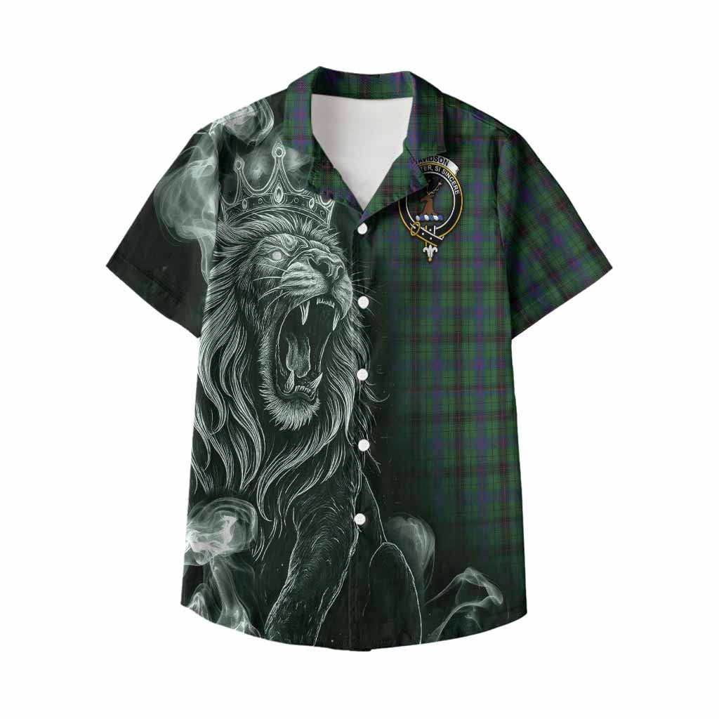Davidson Tartan Kid Hawaiian Shirt Roaring Lion Heritage