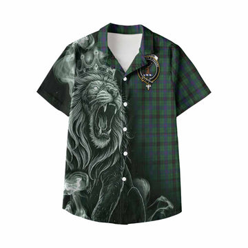 Davidson Tartan Kid Hawaiian Shirt Roaring Lion Heritage