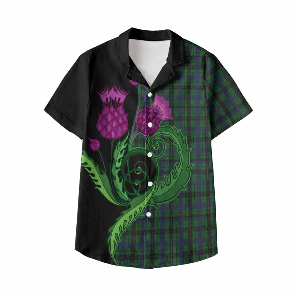 Davidson Tartan Kid Hawaiian Shirt Traditional Scottish Thistle