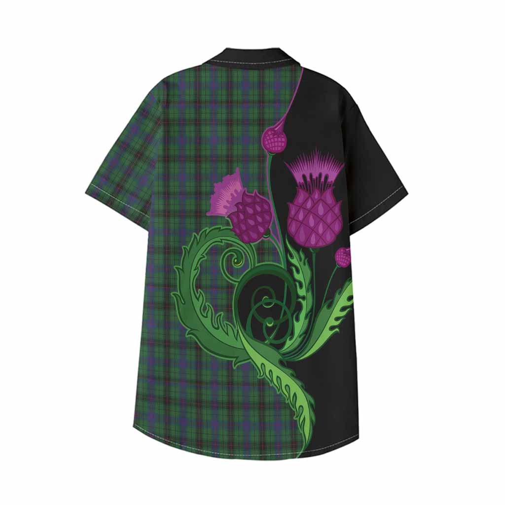 Davidson Tartan Kid Hawaiian Shirt Traditional Scottish Thistle