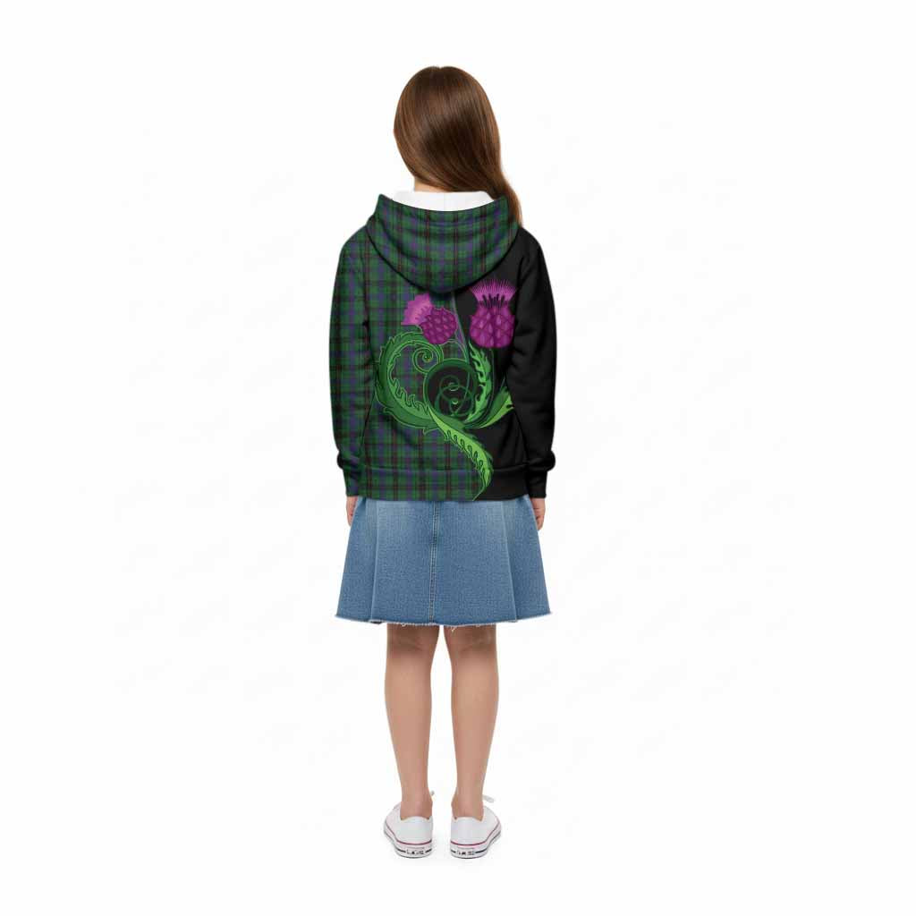 Davidson Tartan Kid Hoodie Traditional Scottish Thistle