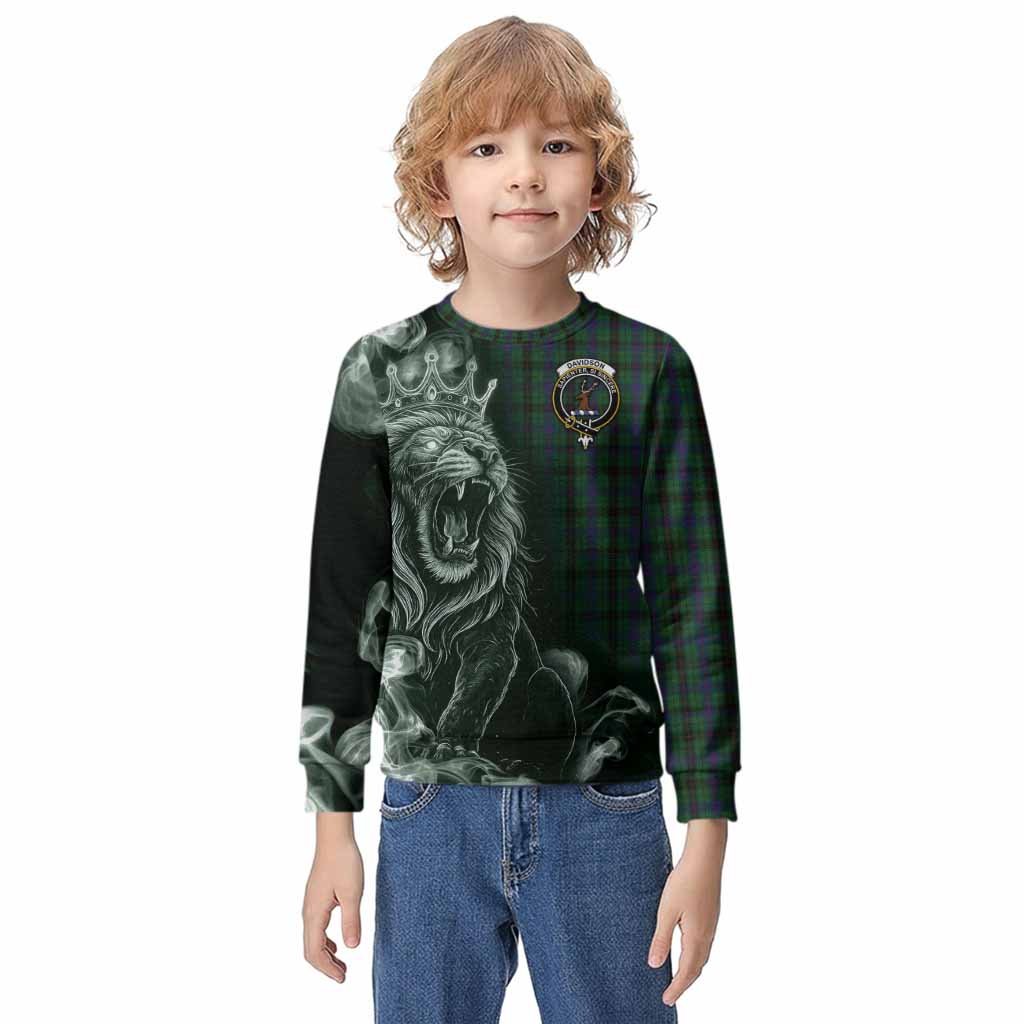 Davidson Tartan Kid Knitted Sweatshirt Roaring Lion Heritage