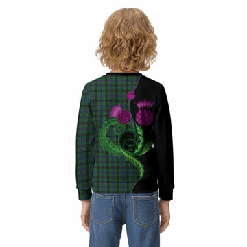 Davidson Tartan Kid Knitted Sweatshirt Traditional Scottish Thistle
