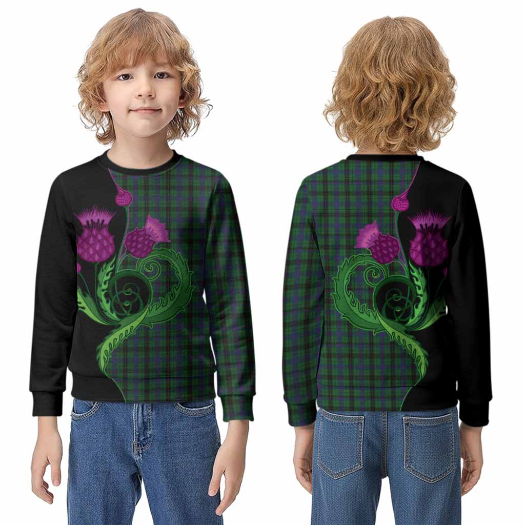 Davidson Tartan Kid Knitted Sweatshirt Traditional Scottish Thistle