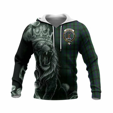 Davidson Tartan Knitted Hoodie Roaring Lion Heritage