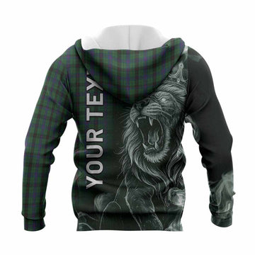 Davidson Tartan Knitted Hoodie Roaring Lion Heritage