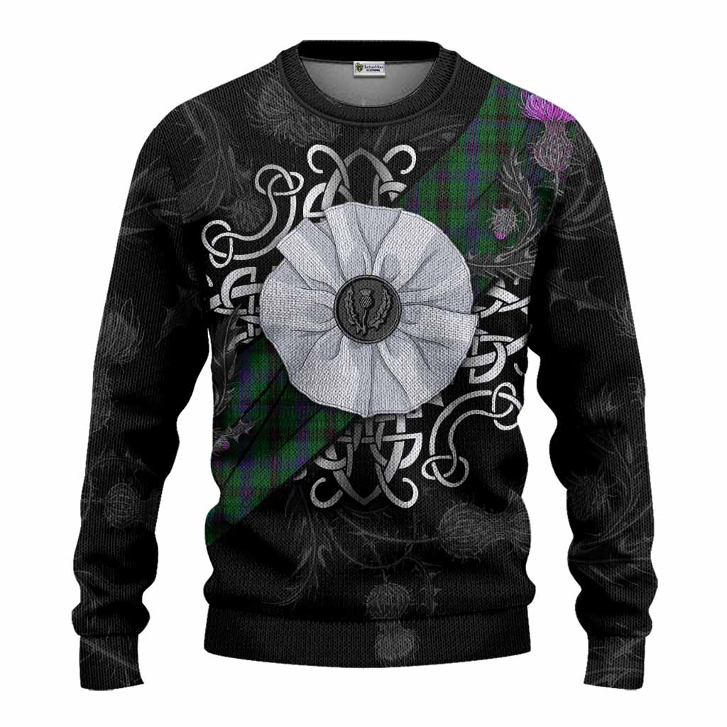 Davidson Tartan Knitted Sweater Jacobite White Rose Unisex - Tartan Vibes Clothing