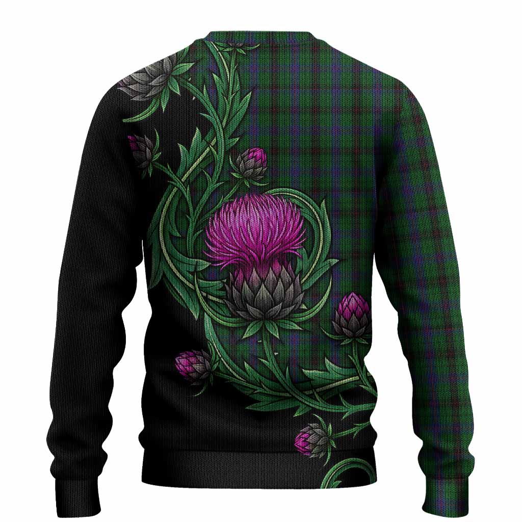 Davidson Tartan Knitted Sweater Resilient Scottish Thistle - Tartan Vibes Clothing