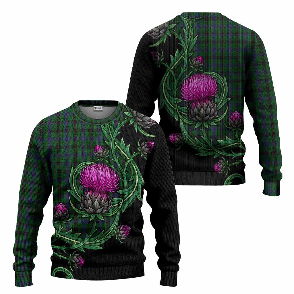Davidson Tartan Knitted Sweater Resilient Scottish Thistle - Tartan Vibes Clothing
