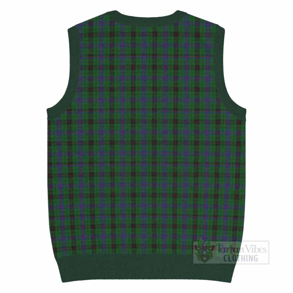 Davidson Tartan Knitted V-Neck Vest with Family Crest - Tartan Vibes Clothing
